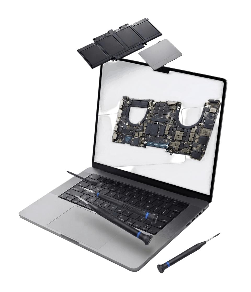 Technician repairing a device at Fonetech York